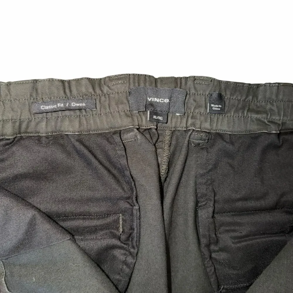 Vince Classic Fit Owen Pant‎ Men’s XL Dark Olive Stretch Cotton Chino